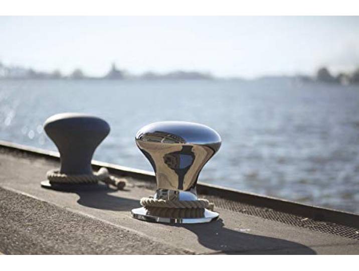 Philippi - Hamburger HOCKER mit Segeltau - glänzend, Nickel poliert