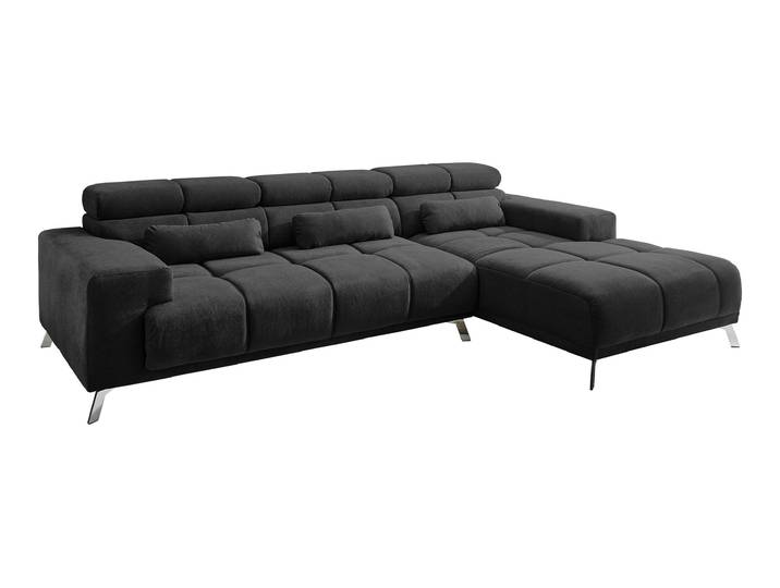 Ecksofa schwarz elektrisch ausfahrbar 285 cm - OT rechts - SPEED