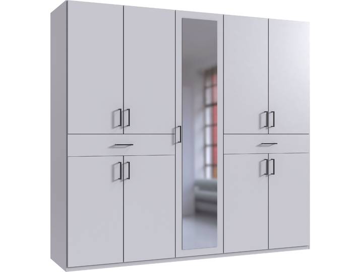 Drehtürenschrank WIMEX Tibet , weiß, B:225cm H:208cm T:58cm, Holzwerkstoff, Schränke, Drehtürenschrank, mit Schubkästen auf bequemer Zugriffshöhe