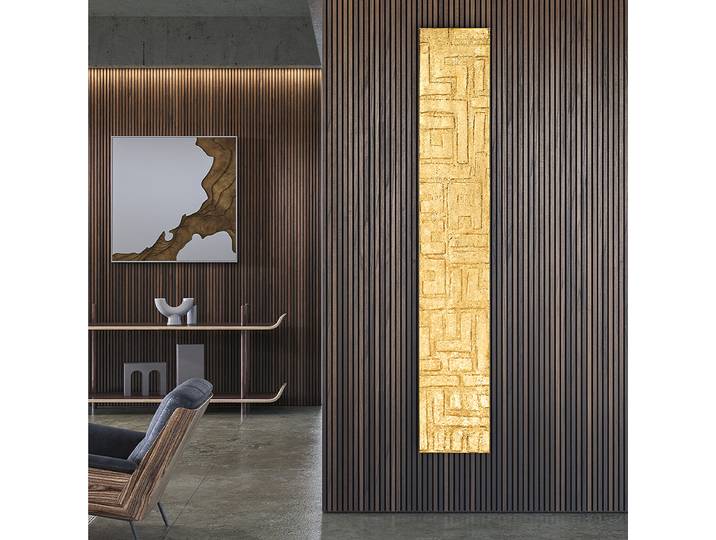 Leinwandbild Slim Golden Infinity Mischgewebe Gold 25 x 150 x 3cm