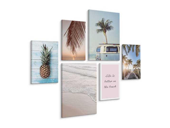 LEINWANDBILDER 6-er Set Palmen Natur 3D