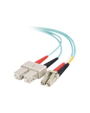 Cables To Go C2G LC-SC 10Gb 50/125 OM3 Duplex Multimode PVC Fiber Optic Cable LSZH Netzwerkkabel SC multi-mode M bis LC Multi-Mode M 2 m Glasfaser Mikrometer halogenfrei Aquamarin (85532)