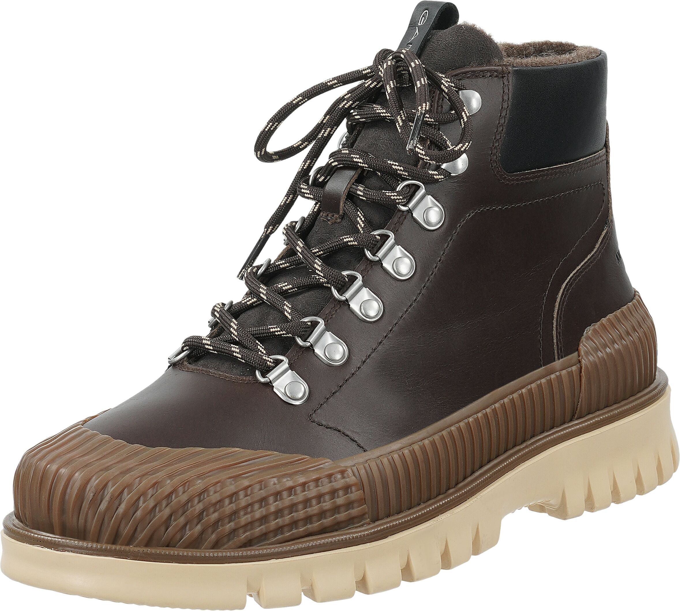 Schnürboots GANT "NEBRADA", Herren, Gr. 41, Polyester, braun, Rindsleder, Schuhe Schnürboots, Workerboots, Schnürstiefelette mit Profilsohle