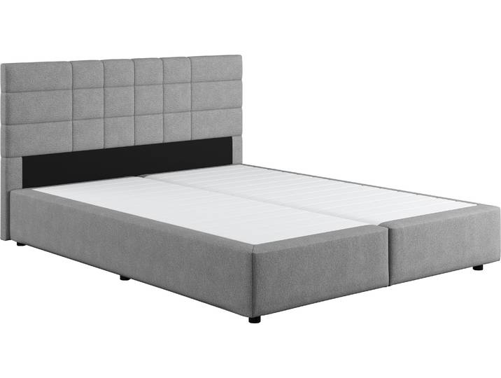 Boxbett, 100% Polyester, Hellgrau, 146×206 cm, Mit Stauraum, Modern, Cotta