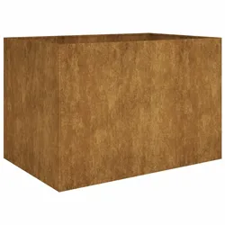 Helloshop26 - Hochbeet Pflanzkübel Blumen Terrasse Garten 120 x 80 x 80 cm Cortenstahl braun 02_0039349