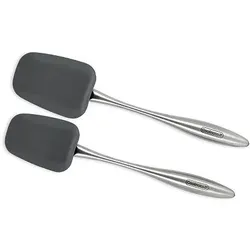 COOLINATO Kochlöffel-Set aus Platin-Silikon & Edelstahl 2tlg.