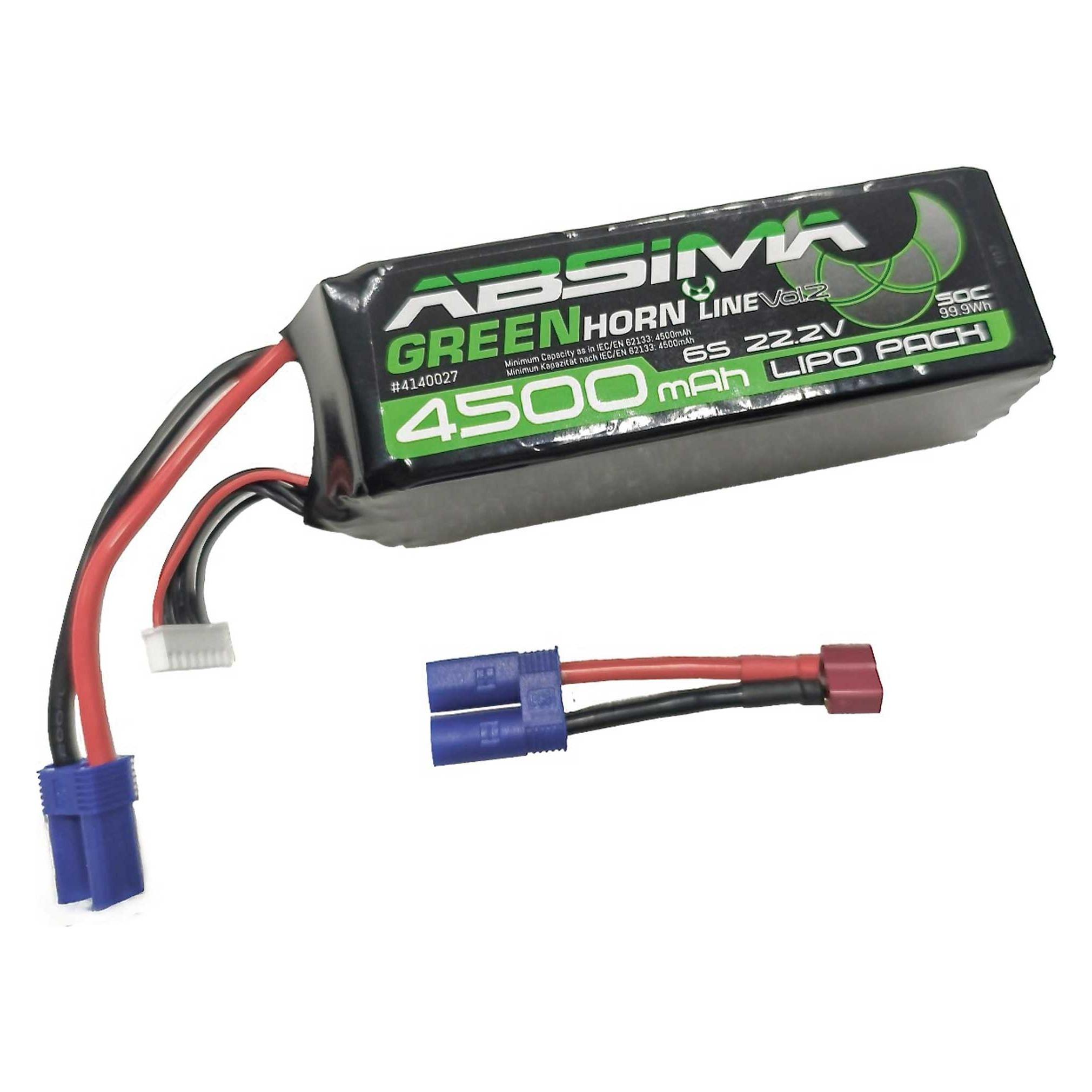 Absima Greenhorn Vol.2 LiPo 6S 22,2V-50C 4500 SC (EC5/T-Plug) (4500 mAh, 22.20 V) (4140027)
