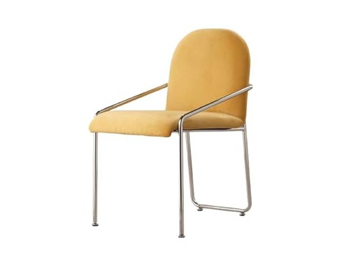tDZP7yWpc Küchenstühle Esszimmerstühle aus Samt, gepolsterter Küchen-/Esszimmerstuhl mit Rückenlehne und Metallbeinen for Wohnzimmer, Empfangszimmer, Wartezimmer, Schlafzimmer(Yellow)