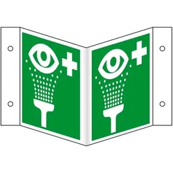 Schild I Rettungs-Nasenschild Augenspüleinrichtung, Kunststoff, 200x200mm, ASR A1.3, DIN EN ISO 7010 E011