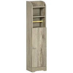 kleankin Toilettenpapierhalter platzsparender Aufbewahrungsschrank Badezimmer Organizer 23x18x100 cm/Grau
