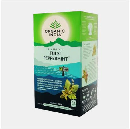 ORGANIC INDIA INFUSAO BIO TULSI PEPPERMINT 25 SAQUETAS