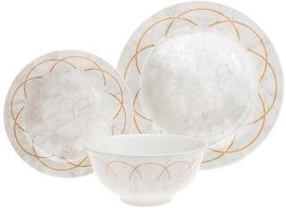 Godinger Rotolo Porcelain 12 Piece Dinnerware Set, Service for 4