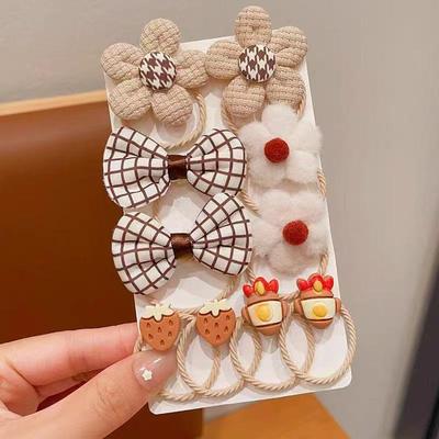 All Categories Goods Bow Headband For Little Girls, Cute Milk Coffee Colored Hair Rope For Girls, Rubber Band For Tying Hair 5