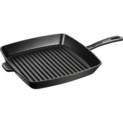Staub Grillpfanne 30 cm quadratisch schwarz aus Gusseisen