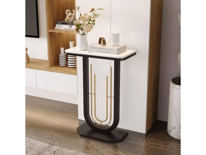 MDEUFYWEGB Moderne Tischplatte aus Sinterstein，konsolentisch schmal Kleiner Flurtisch，console table behind sofa，Flur Möbel, Moderne Wohndekoration(A,50cm/19.7in)