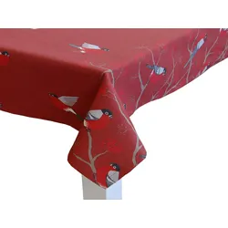 TISCHDECKE Beeren Vögel Baumwolle marsala 110/110 cm