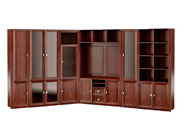 JVmoebel Eckschrank Massivholz Eckschrank mit Regalen für Büromaterial und Dokumente (1-St., Büro-Eckschrank) Made in Europa
