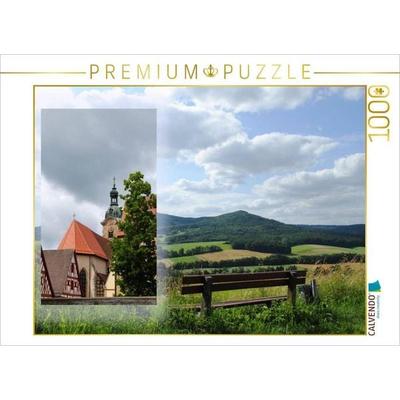 CALVENDO Puzzle Hersbruck, Stadtkirche und Blick über's Land | 1000 Teile Lege-Größe 64x48cm Foto-Puzzle für glückliche Stunden