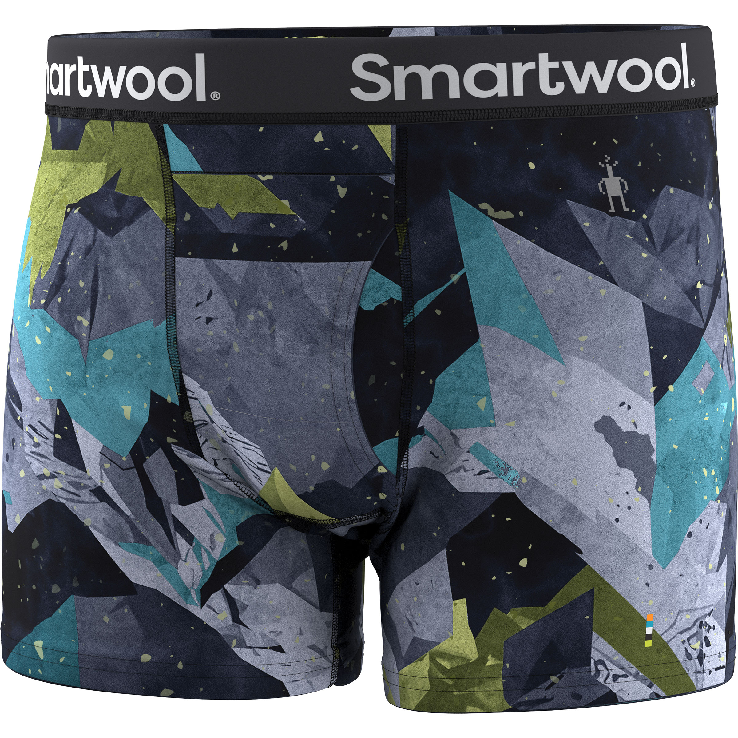Smartwool Merino Print Brief Boxer Herren Kurze Unterhose blau Größe M Elastisch Merinowolle