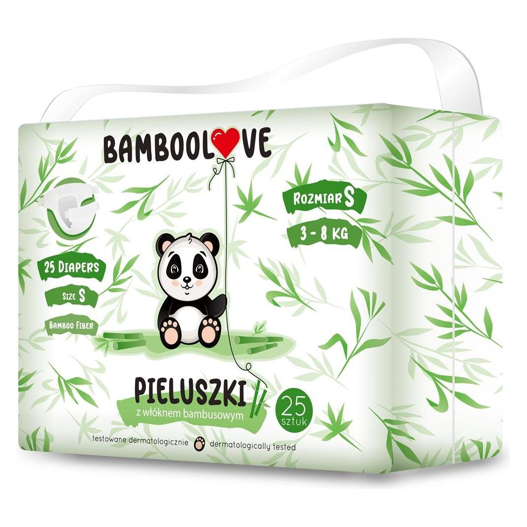 Bamboolove bamboo fiber disposable diapers S (3-8kg) 25pcs. (Gr. S, Tragepack, 25 Stk.) (BAM000001)