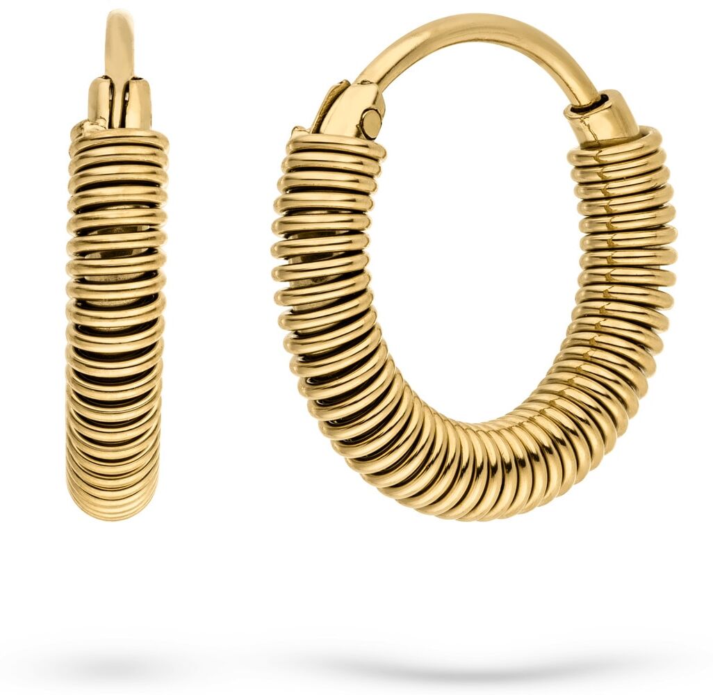 Paar Creolen LIEBESKIND BERLIN "Twist", gelbgoldfarben, Ohrringe, Damen, Edelstahl, Paar Creolen