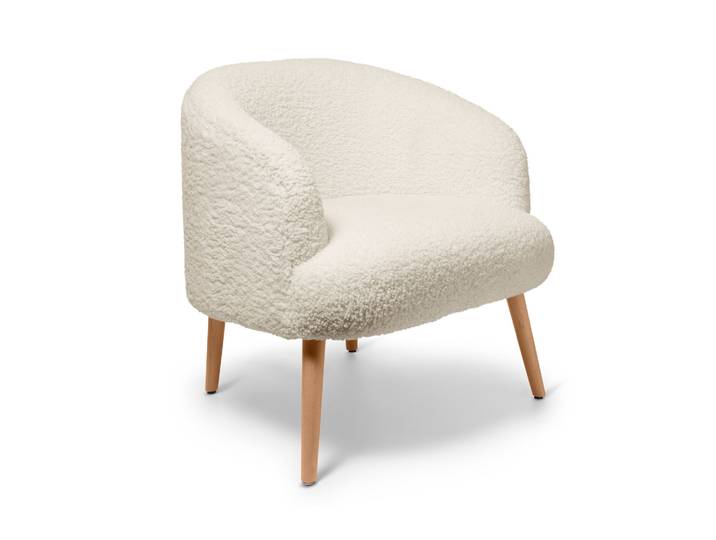 Tchibo - Bouclé-Sessel mit Holzbeinen - 74x69x76cm - braun -