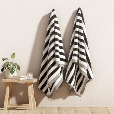 Linery & Co. Oversized Cotton Stripe Beach Towel