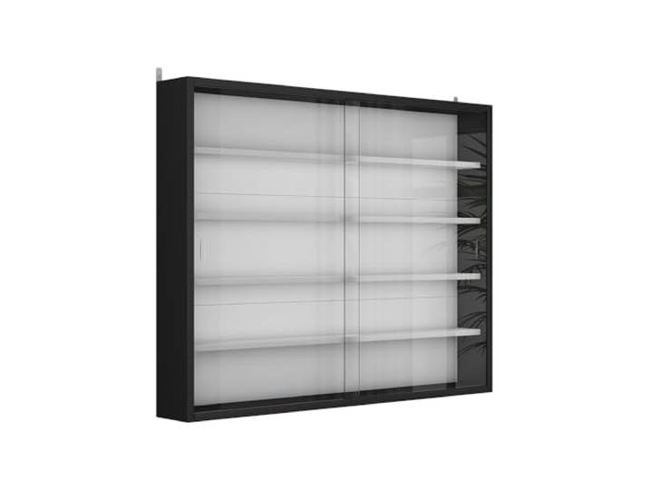 Vicco Wandvitrine Showla Schwarz/Weiß mit 4 Einlegeböden, zur Wandmontage zur Aufbewahrung und Präsentation