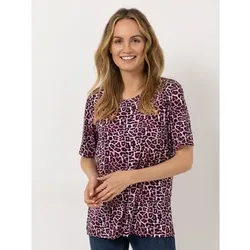 IN-PRINT Shirt, 1/2-Arm Rundhalsausschnitt Seitenschlitze Allover-Druck