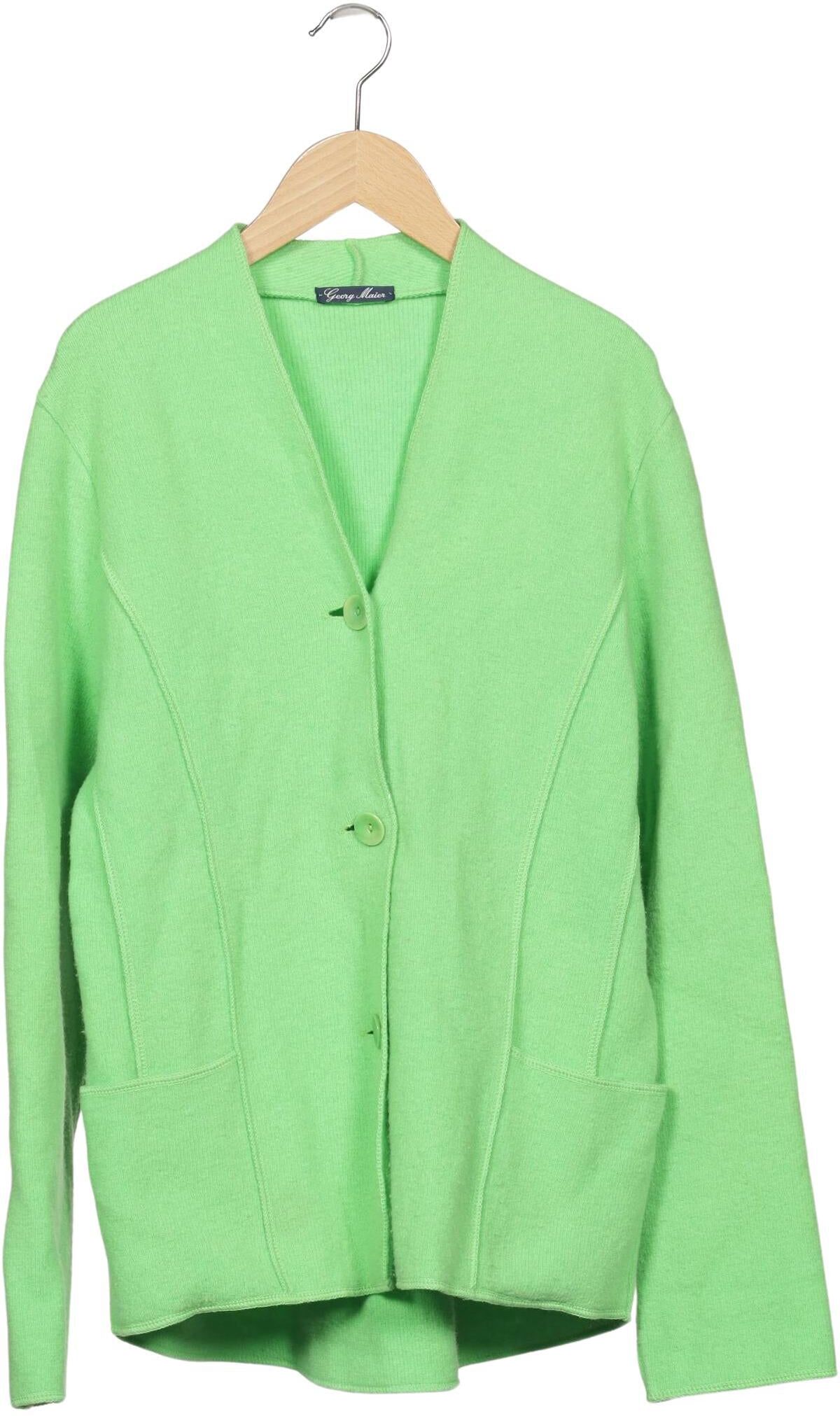 Georg Maier Damen Strickjacke, Hellgrün, Gr. L, Schurwolle - Second Hand