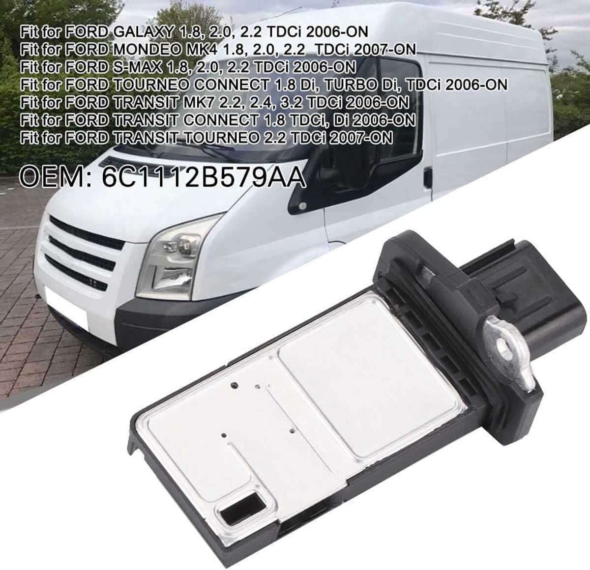 Luchtmassameter-sensor voor Ford Galaxy, Mondeo en Transit - 6C1112B579AA