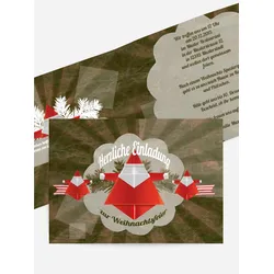 Weihnachtseinladung geschäftlich selbst gestalten mit Spruch und Fotos im Onlinedesigner bei Meine-Kartenmanufaktur.de