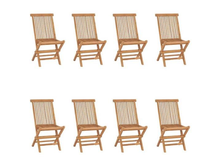 furnicato Gartenstuhl Gartenstuhl-Set Naturholz 46x62x90 cm, klappbar, 8-teilig (8 St), Witterungsbeständige Sitzgruppe mit glatter Oberfläche, platzsparend