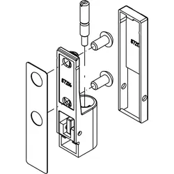 HSK Ersatzteile Wandhalter komplett Messingeinsatz, Chrom, E100310-U-41 E100310-U-41