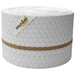 zaun zu® Sichtschutzstreifen Rattan PE für Doppelstabmatten Weiß 26m