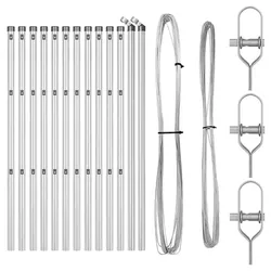 vidaXL Zaunpfosten 13 pcs Silber Stahl