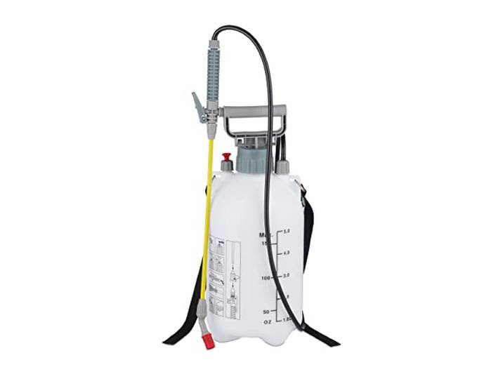 Relaxdays Pulvérisateur à Pression\, 5 l\, Protection & arrosage des Plantes\, buse réglable\, Graduations\, Blanc et Gris
