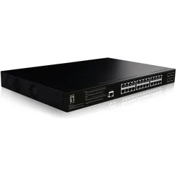 LevelOne Switch 28x GE GEP-2861 4xGSFP 24xPoE (28 Ports), Netzwerk Switch, Schwarz