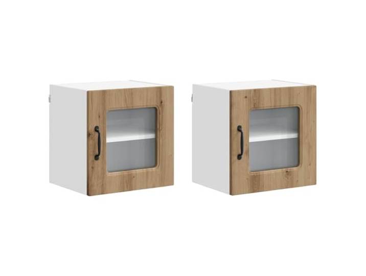 HKTMGDNG 2er Set Küchen Wandschrank Artisan-Eiche 40x31x40 cm Kompakte Hängeschränke aus Holzwerkstoff schaffen ordentlichen Stauraum in Küche und Esszimmer mit stabiler Bauweise.