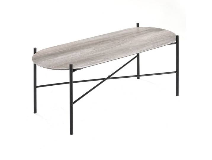 LebensWohnArt Couchtisch Moderner Couchtisch META 100cm Eichen-Optik Metallgestell