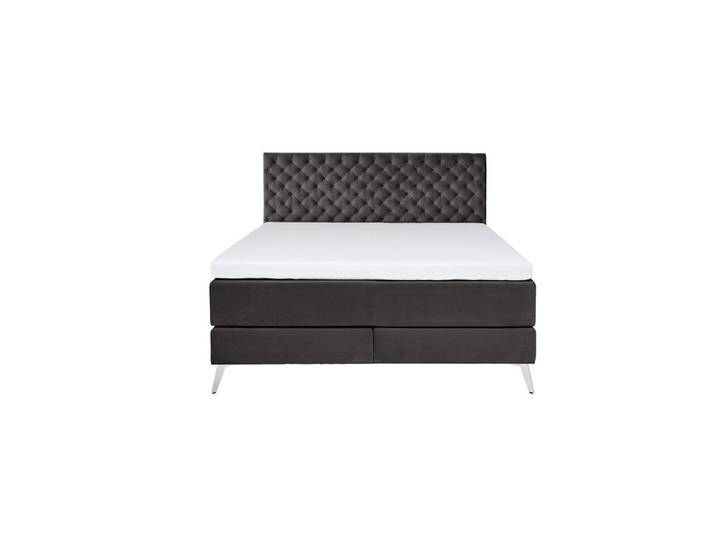 Kawola Boxspringbett Sindar Anthrazit Webstoff, 160x200 cm, Schlafzimmer, Betten, Boxspringbetten