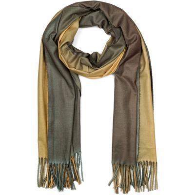 Schal STYLEBREAKER "Schal mit 2-Farbigem Farbverlauf", Damen, gelb (gelb, oliv), Obermaterial: 100% Polyester PES., Modisch, Modetücher Schal