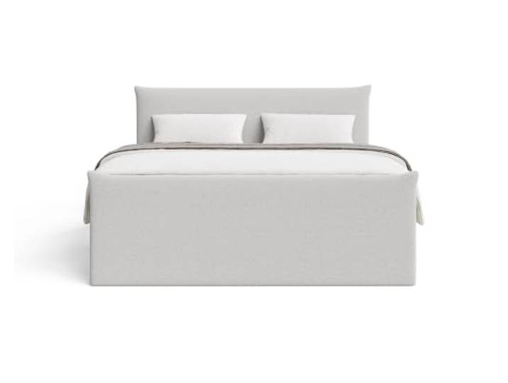 Chilly. Möbel Design Bett Liva - Komfort Boxspringbett mit Bettkasten, Matratze und Topper - 200x200 cm - Bouclé Grau