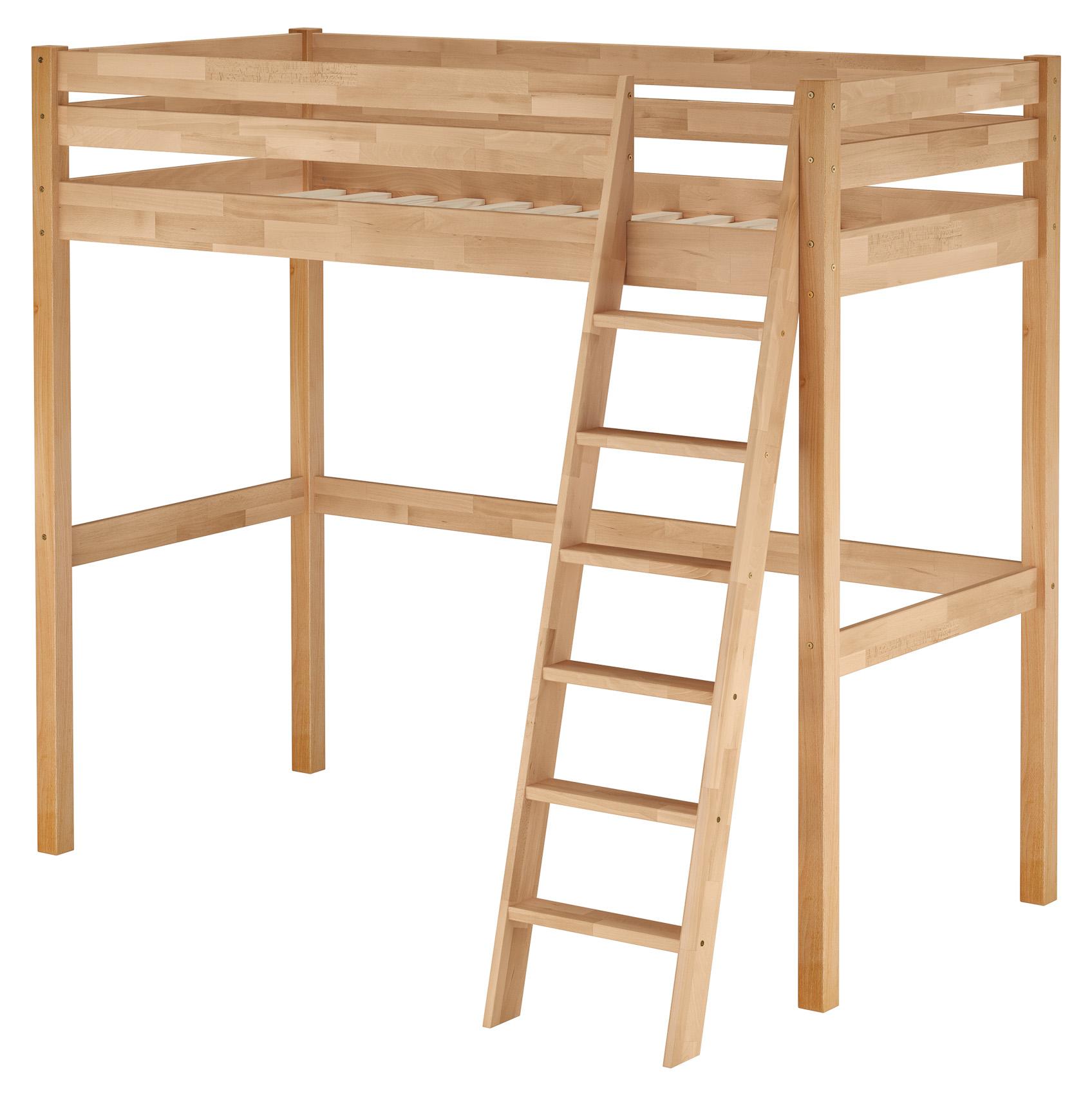 Platzsparendes Hochbett Stockbett 90x200 Buche lackiert mit wählbarem Zubehör V-60.08-09Rollrost inkl.