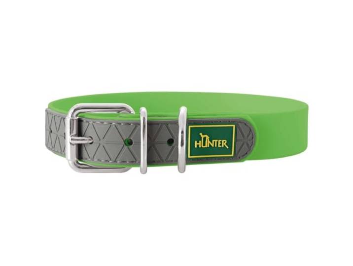 HUNTER hondenhalsband CONVENIENCE, robuuste kunststof hondenhalsband, scheur- en waterbestendig, slijtvast, ideaal voor training en dagelijks gebruik, kleur: appelgroen, maat: 40