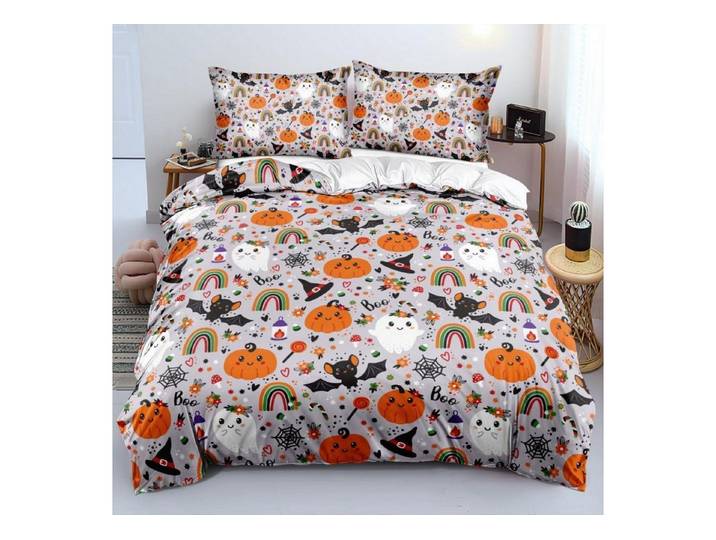 LuxusKollektion Kinderbettwäsche Bettwäsche 155x220 Halloween Kürbis Geist 3D