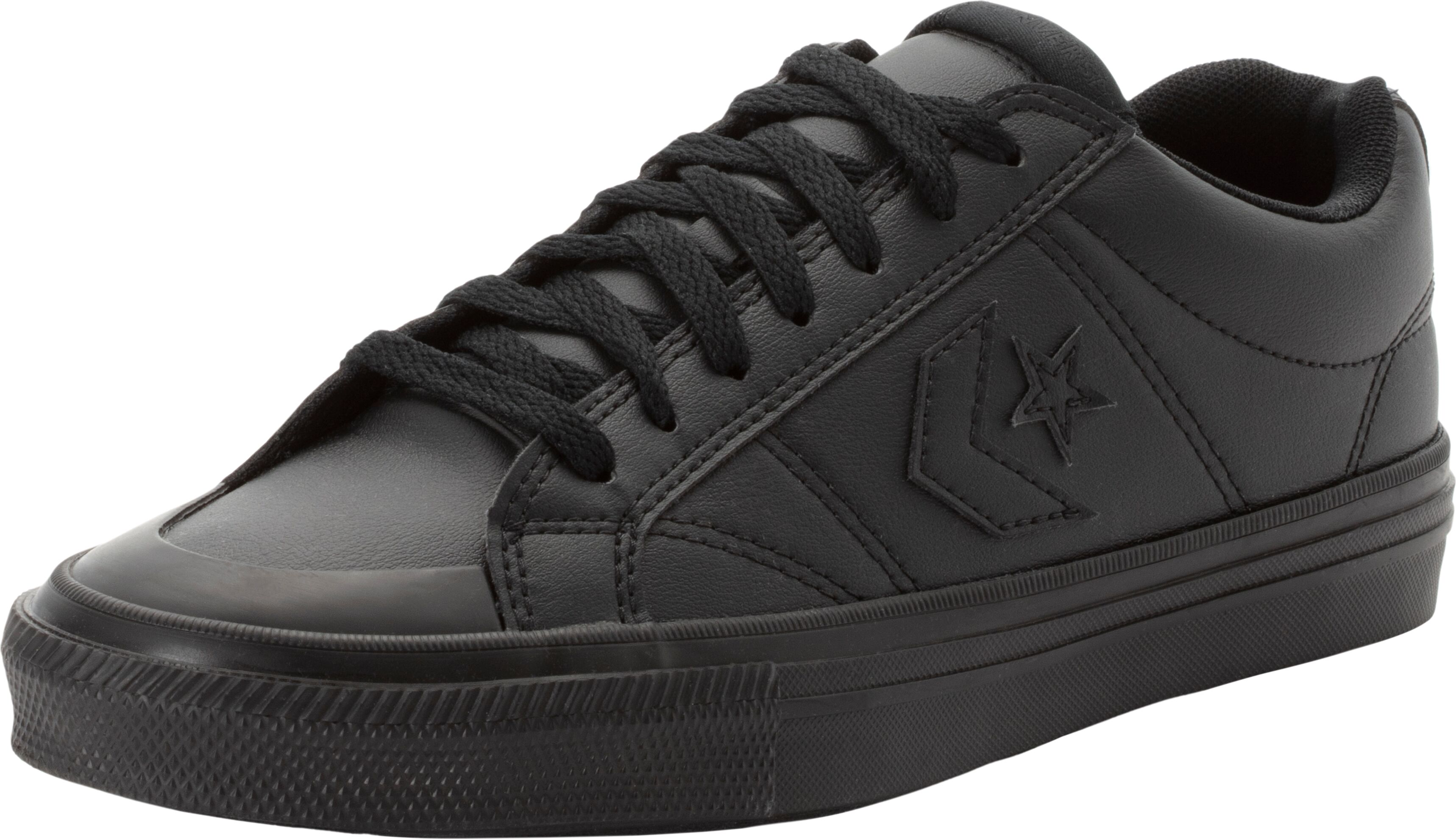 Sneaker CONVERSE "SPORT CASUAL FAUX LEATHER", Herren, Gr. 40,5, schwarz (schwarz, schwarz, total eclipse), Synthetik, Schuhe Sneaker