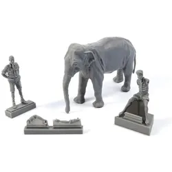 CMK WWII RAF Mechanic in India+Elephant with Mahout (2 Fig. + Elephant)