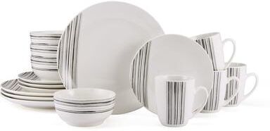 Studio Nova Brushed Lines 16 Piece Dinnerware Set