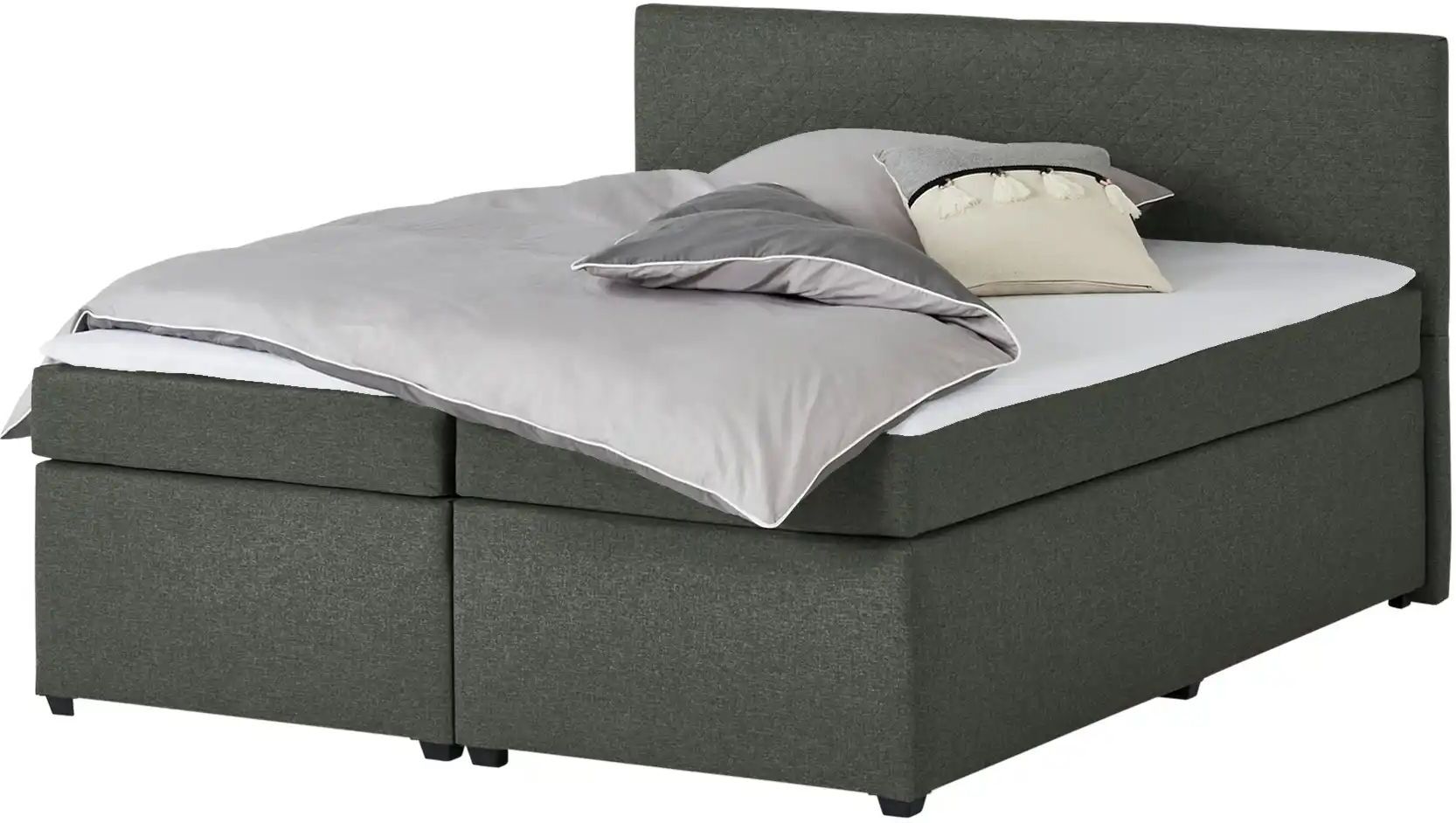 Höffner Boxspringbett  Countess ¦ grau ¦ Maße (cm): B: 187 H: 104